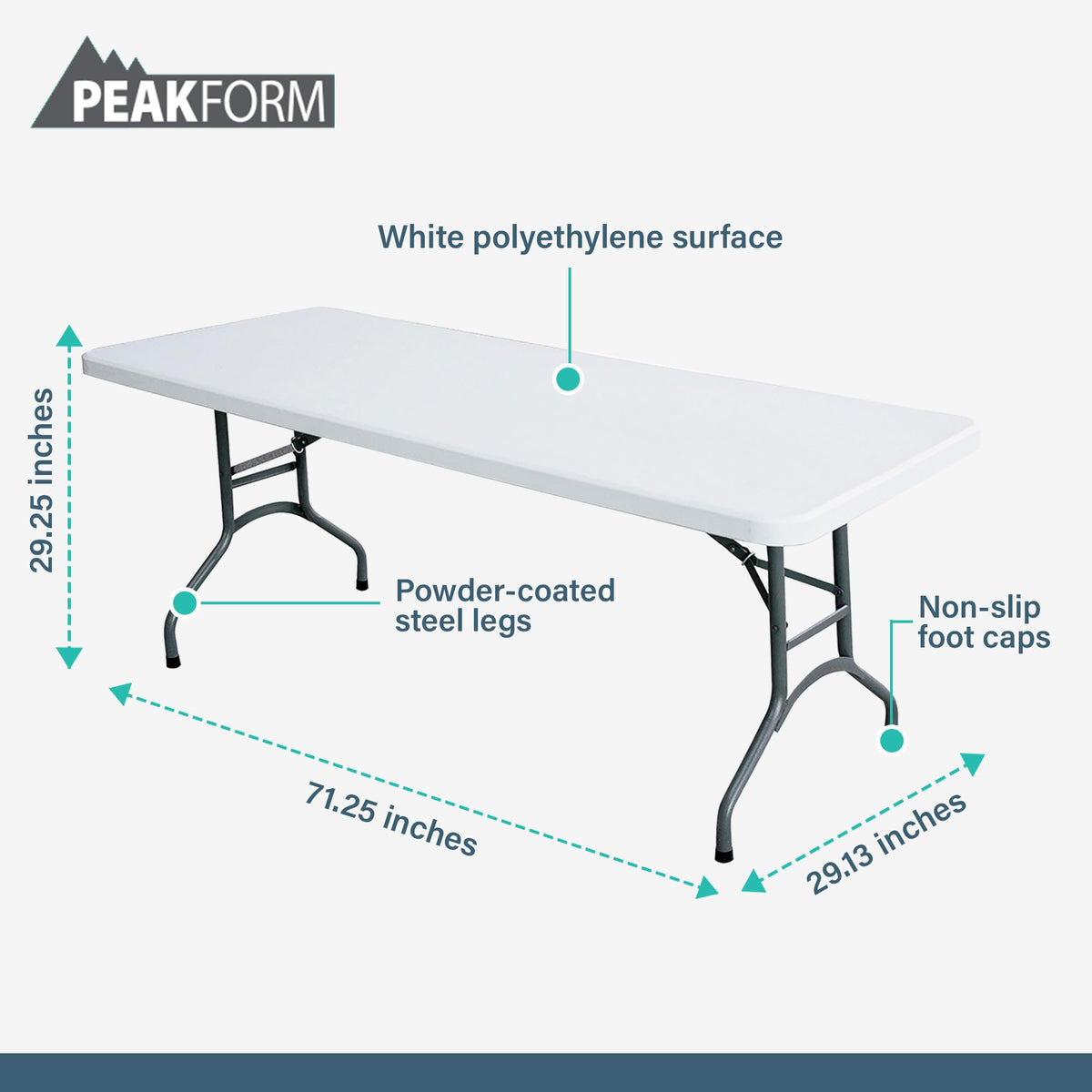 White 6 Foot Folding Multipurpose Table J71785