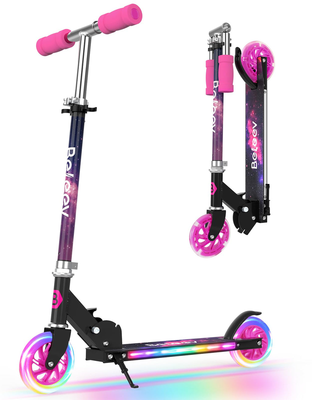2 Wheel Folding Kick Scooter with Light Up Wheels A788