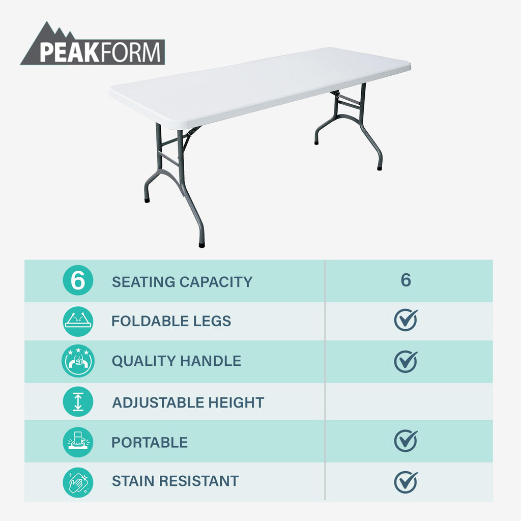 White 6 Foot Folding Multipurpose Table J71785