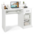 White Desk with Drawer and Keyboard Tray S152