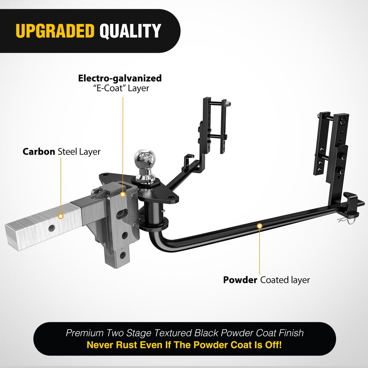 800 lbs Round Bar Weight Distributing Hitch Kit with Sway Control N9552