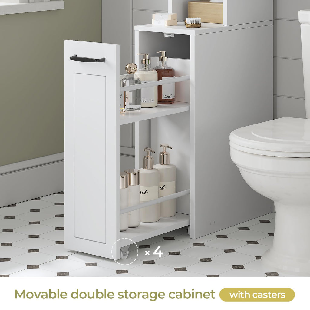 White Over The Toilet Storage Cabinet with Adjustable Shelf U30981
