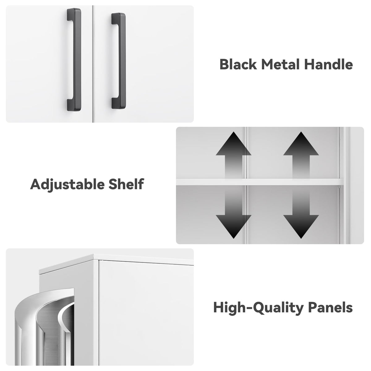 Lockable White Wall Cabinet with Adjustable Shelf T798
