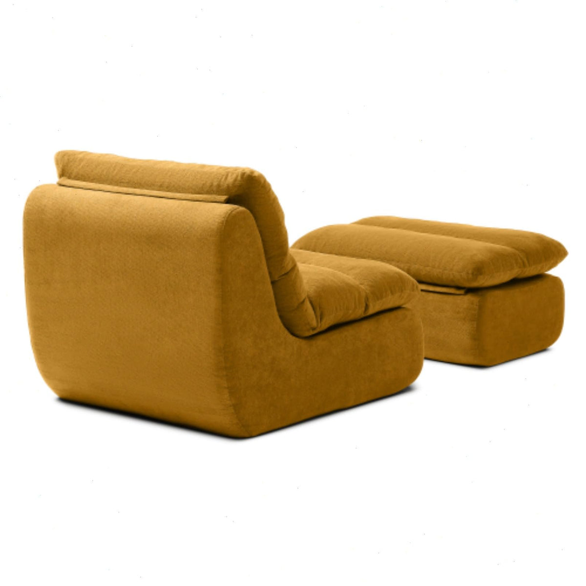 Yellow Memory Foam Bean Bag Chair with Ottoman O400