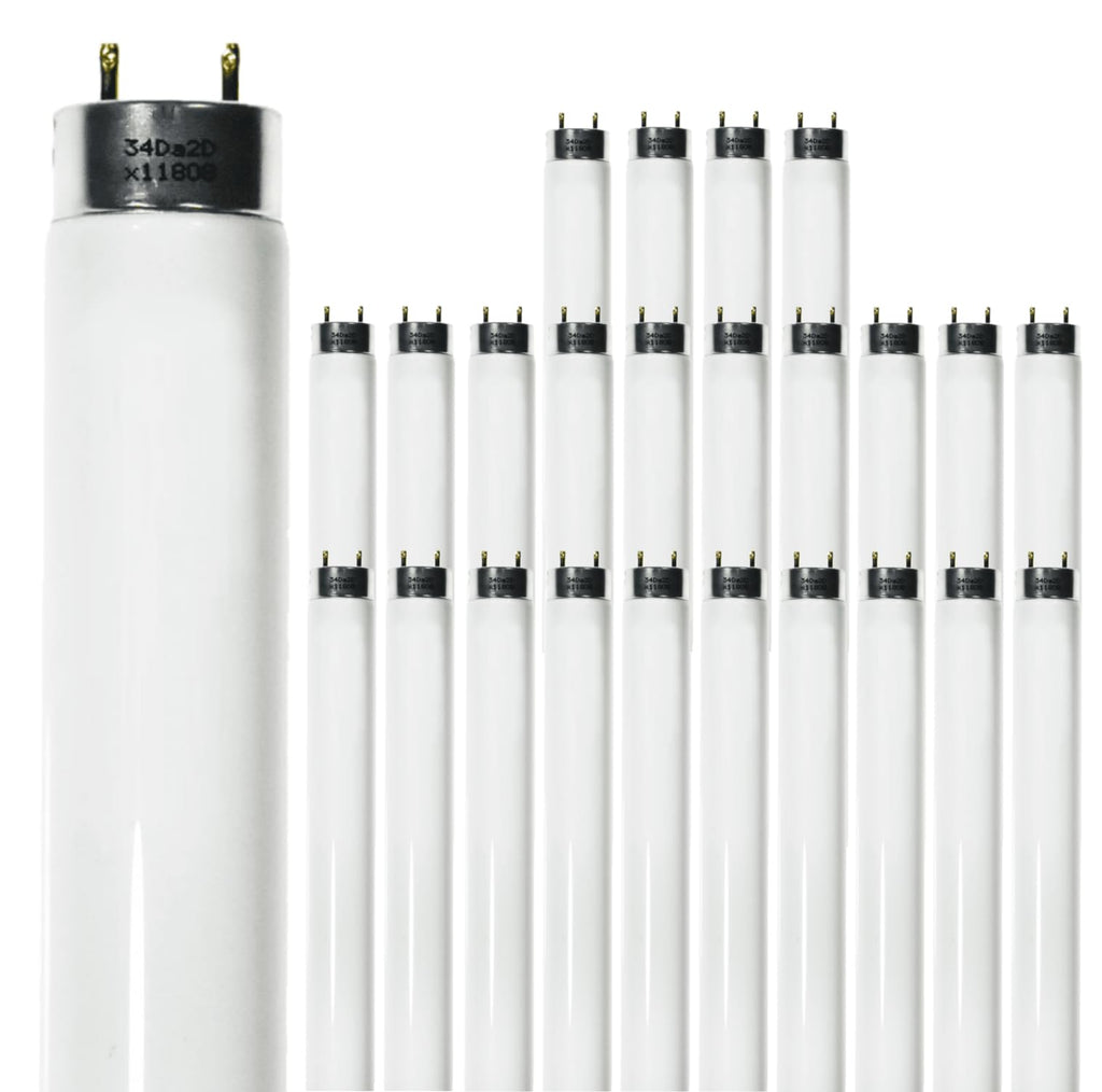 24 Inch T8 Fluorescent Tube Light Bulb 17W 4100K Cool White 2800 Lumen G13 Bi-Pin Base Pack of 25 C95193