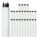 24 Inch T8 Fluorescent Tube Light Bulb 17W 4100K Cool White 2800 Lumen G13 Bi-Pin Base Pack of 25 C95193