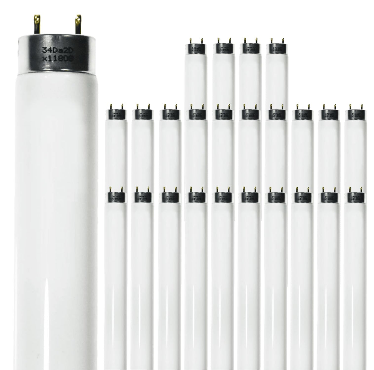 24 Inch T8 Fluorescent Tube Light Bulb 17W 4100K Cool White 2800 Lumen G13 Bi-Pin Base Pack of 25 C95193