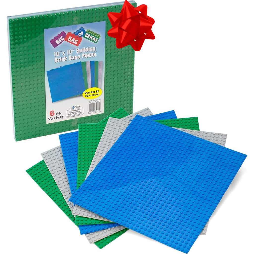 Green Blue White 10x10" Building Bricks Baseplates 4 Pack I7035