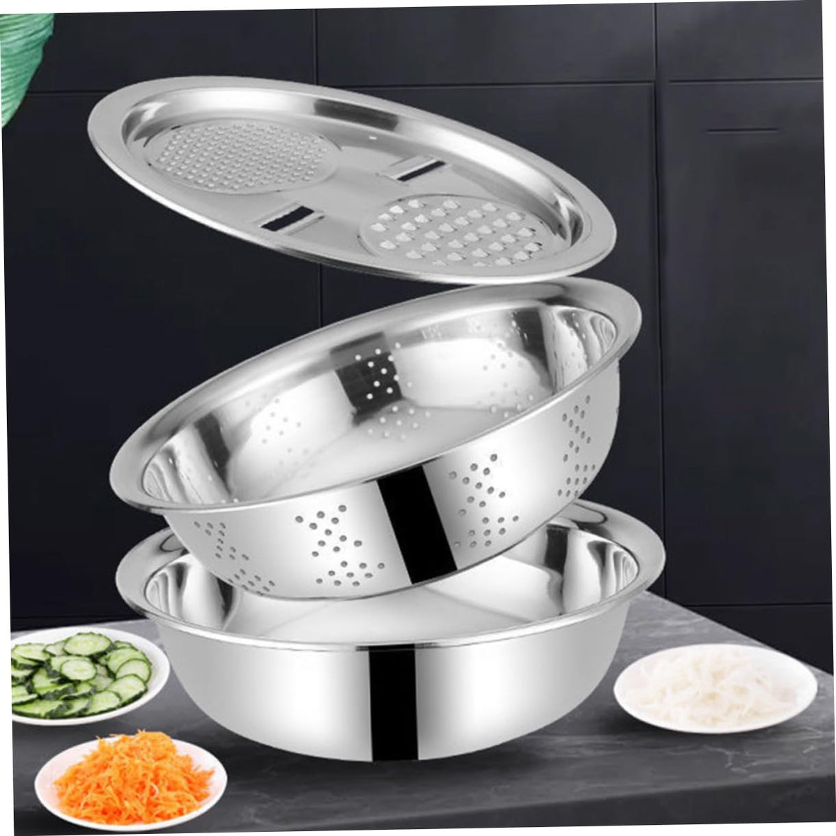 Metal Vegetable Washing Basket Strainer Bowl I269099