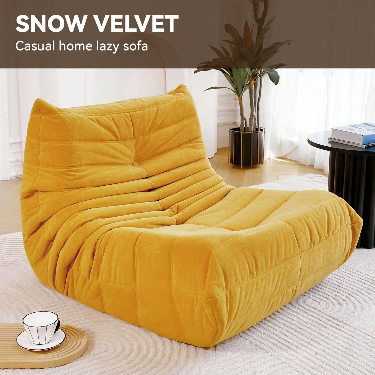 Yellow Memory Foam Bean Bag Chair K649