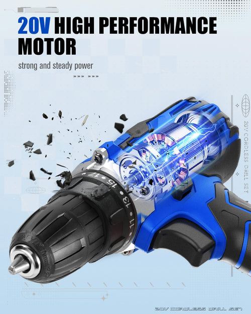 20V Cordless Drill Set with Battery and Charger K86278