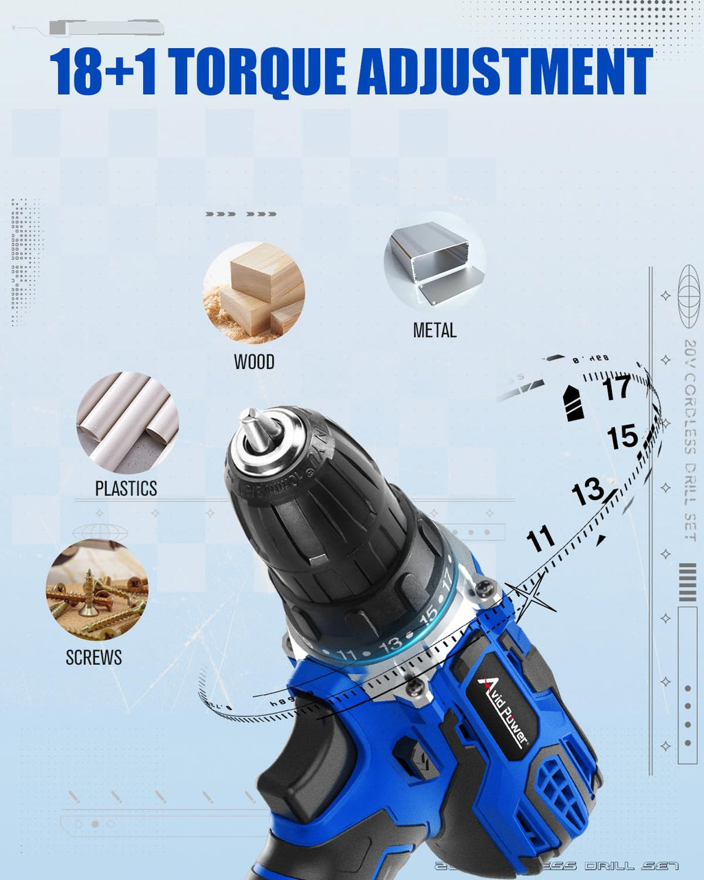20V Cordless Drill Set with Battery and Charger K86278