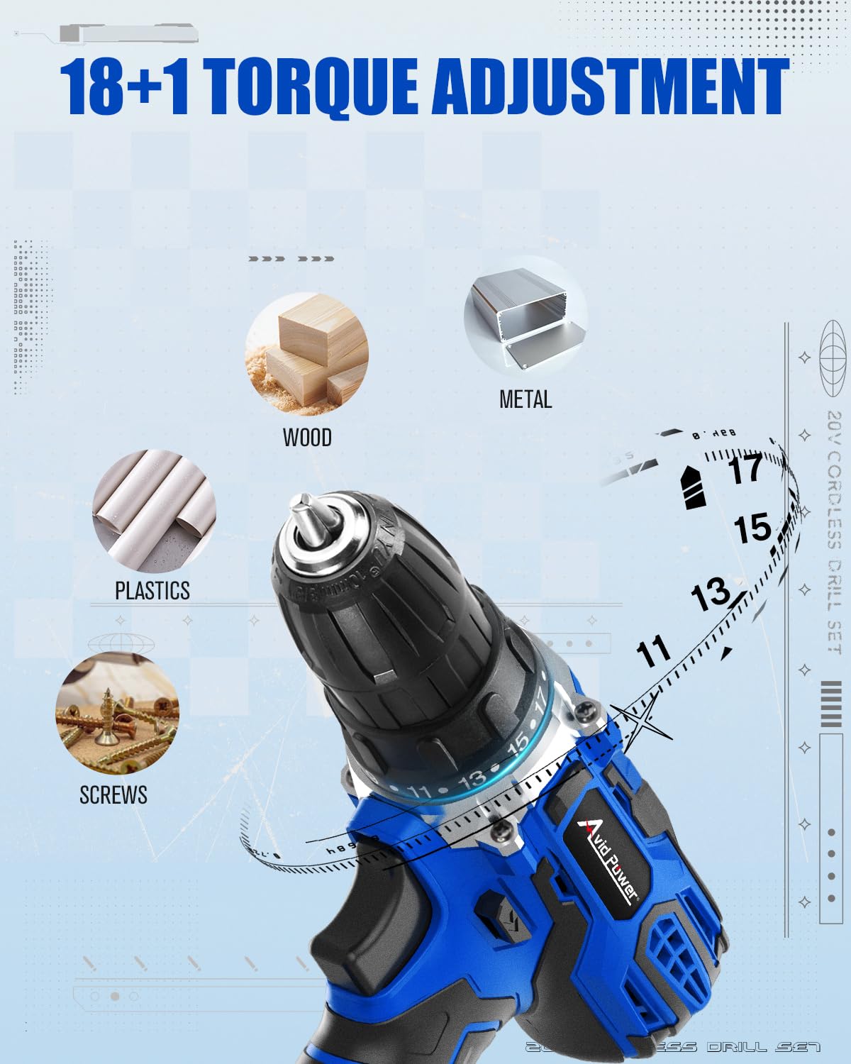 20V Cordless Drill Set with Battery and Charger K86278
