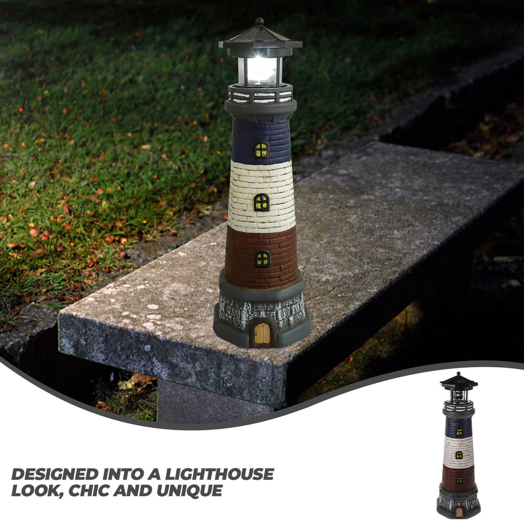 Solar Garden Lighthouse Statue 14.76In Waterproof P564243