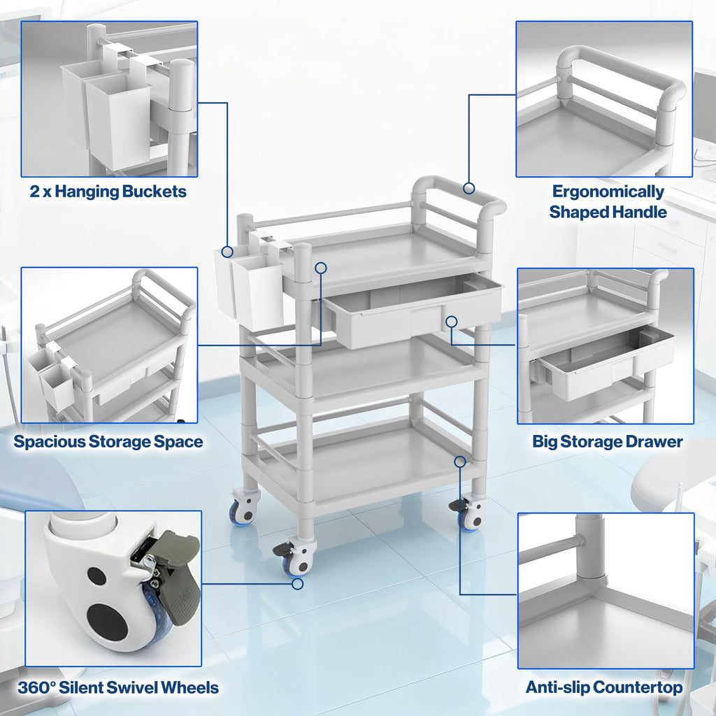 Medical Mobile Trolley Cart 3 Tier K6697