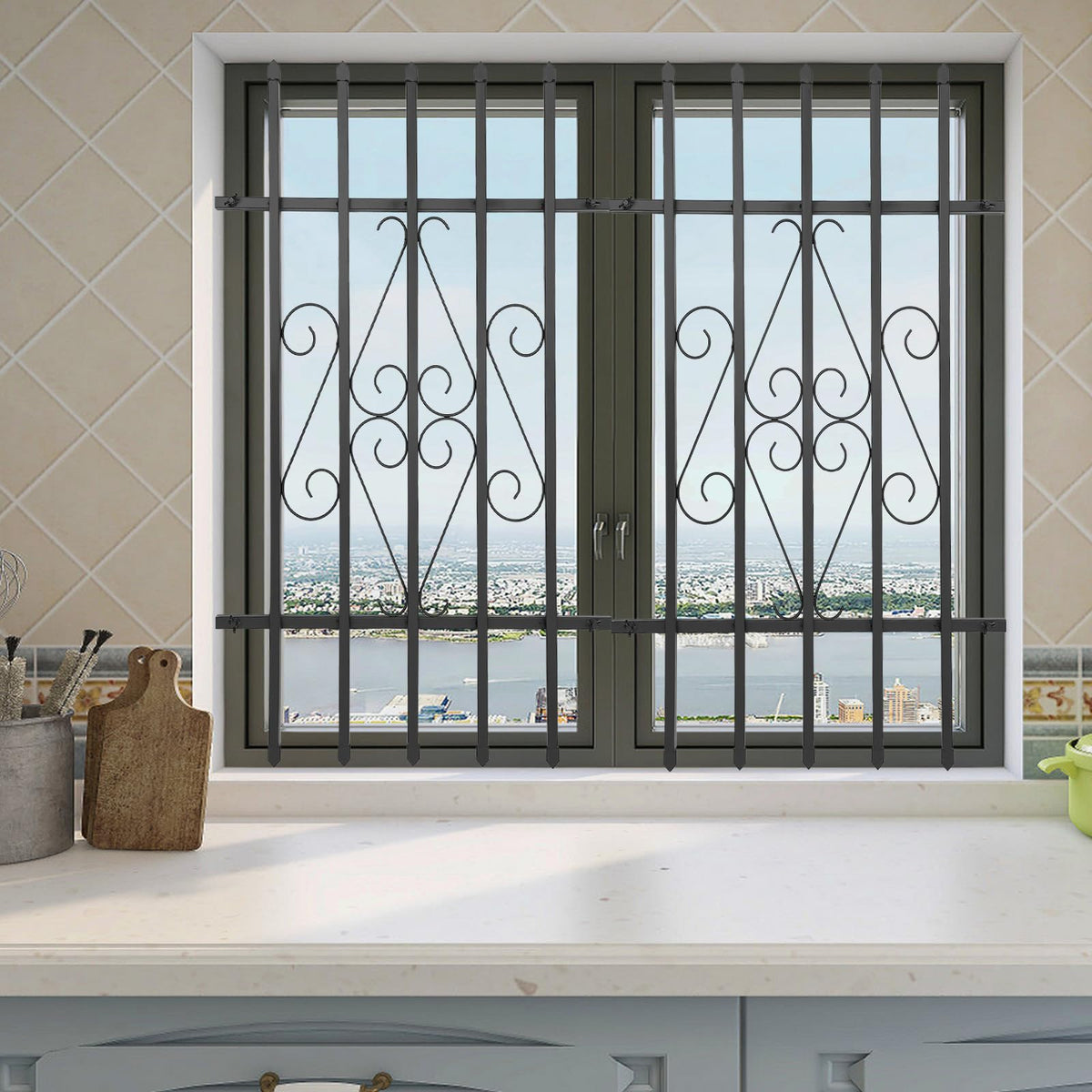 Window Security Bars Rust Resistant 24 x 36in R371450