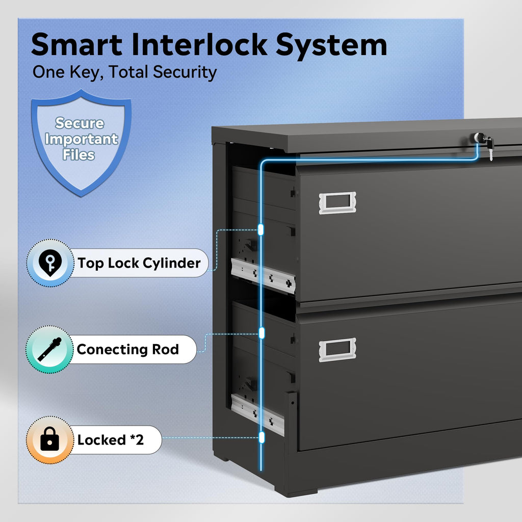 2 Drawer File Cabinet with Lock O25365