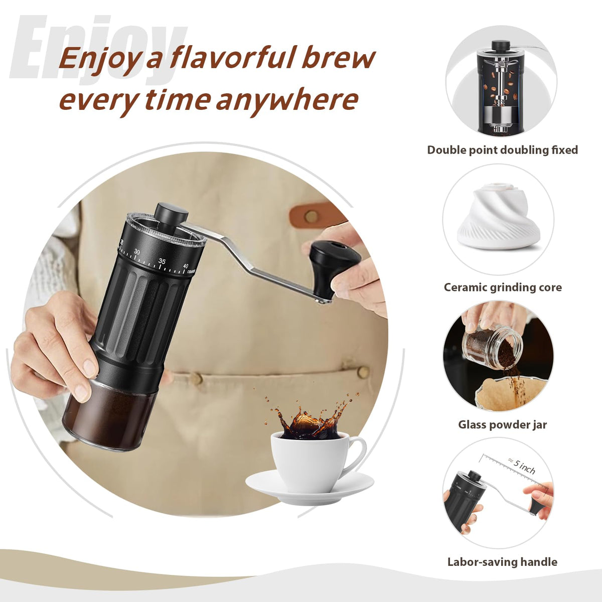 Manual Coffee Grinder with Ceramic Conical Burr I793568