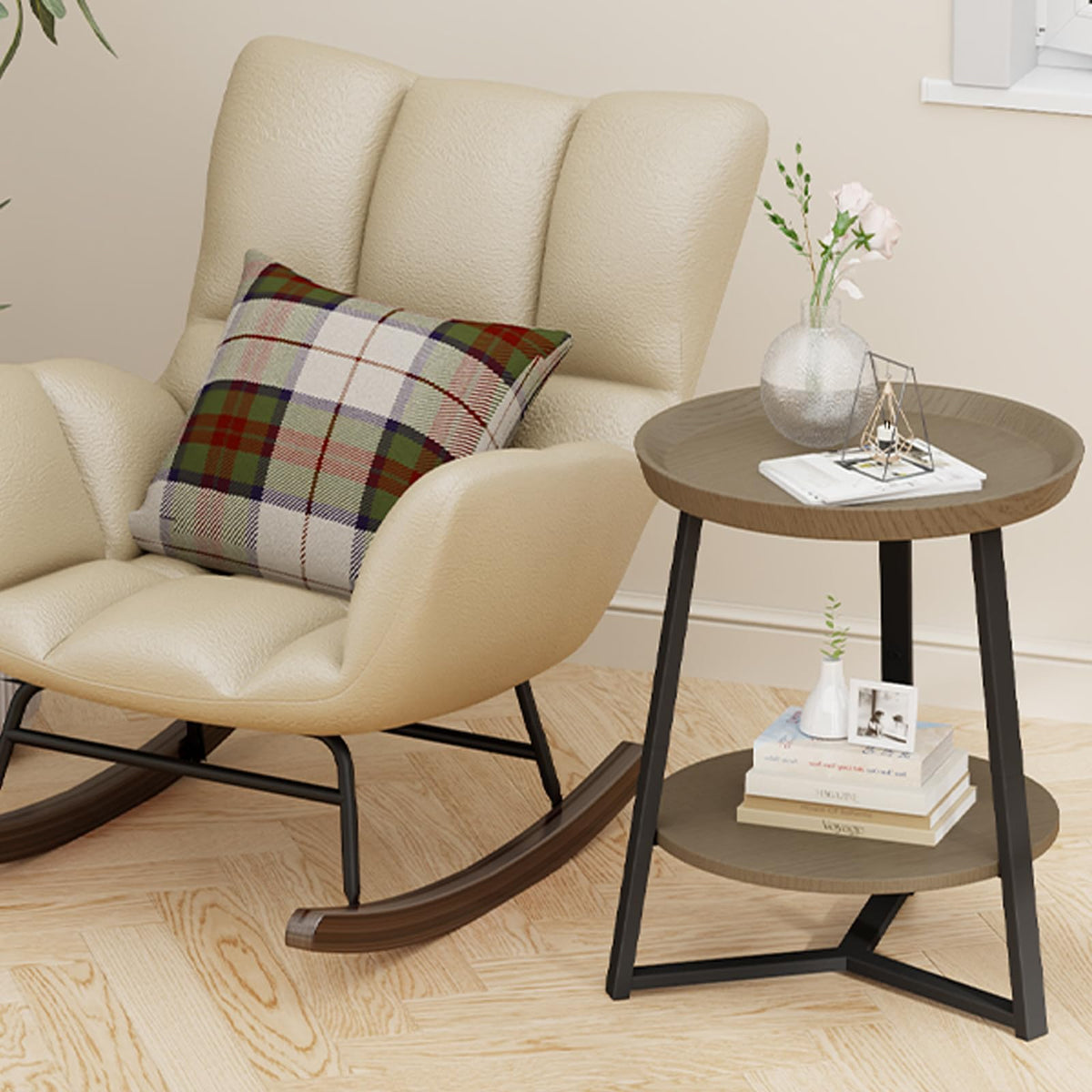 Round 2 Tier End Table with Storage Shelf C454126
