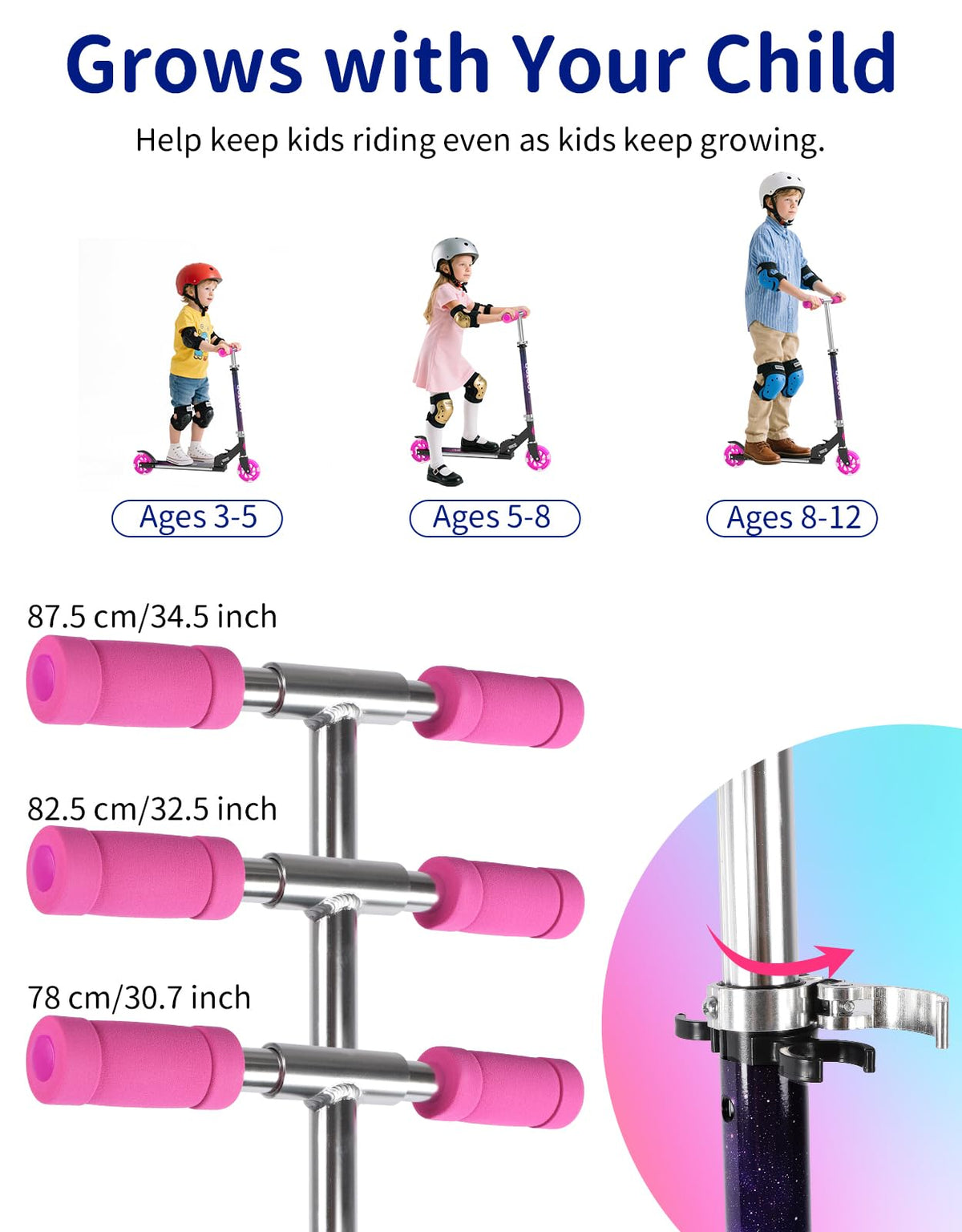 2 Wheel Folding Kick Scooter with Light Up Wheels A788