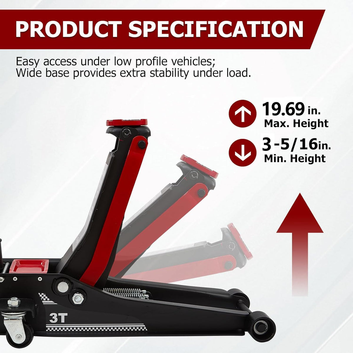 3 Ton Low Profile Steel Floor Jack W9041