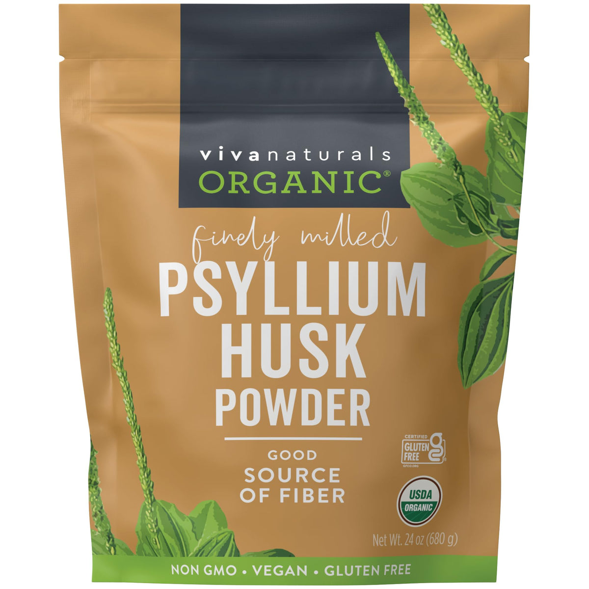 24 oz Organic Psyllium Husk Powder & 8 fl oz Gentle Facial Cleanser Bundle Y305493