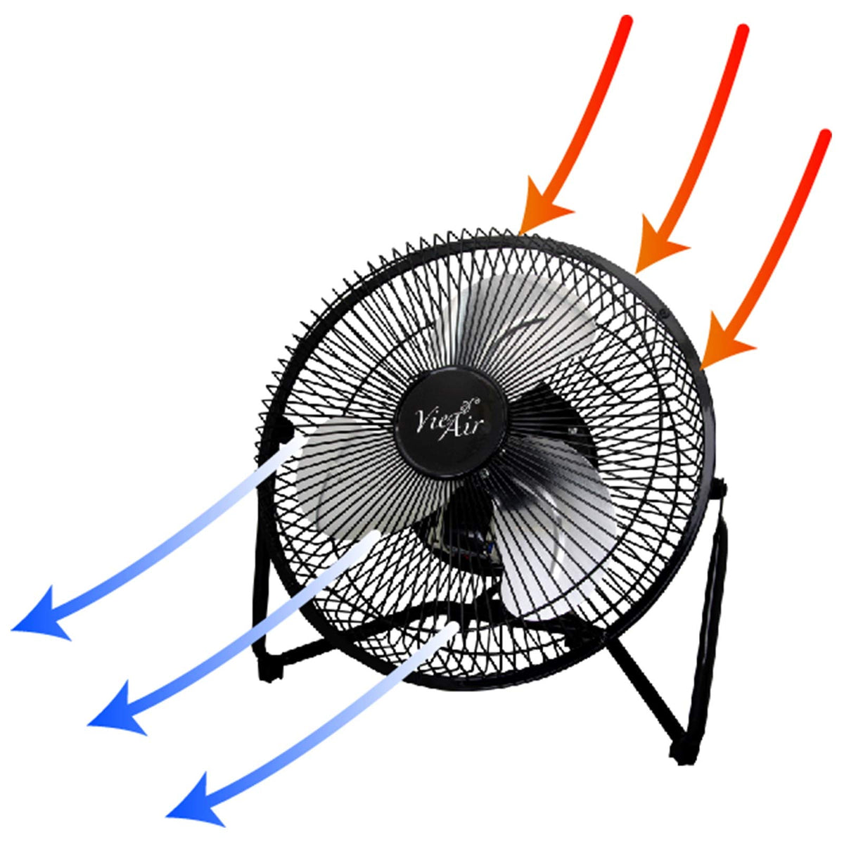 9" 3 Speed Tilting Metal Floor Fan K12201