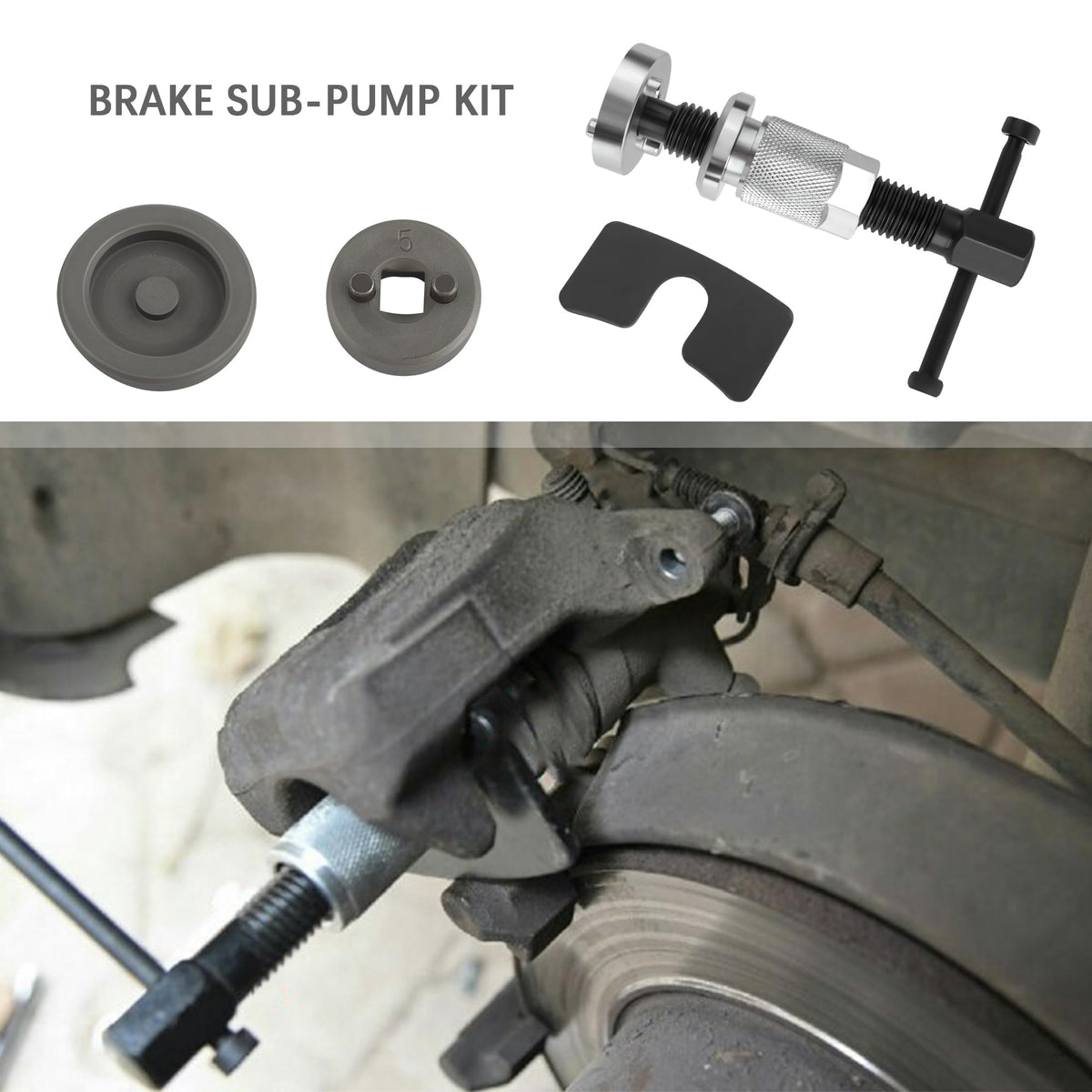 Chrome-Plated Steel 5PCS Brake Caliper Compression Tool Set P67772