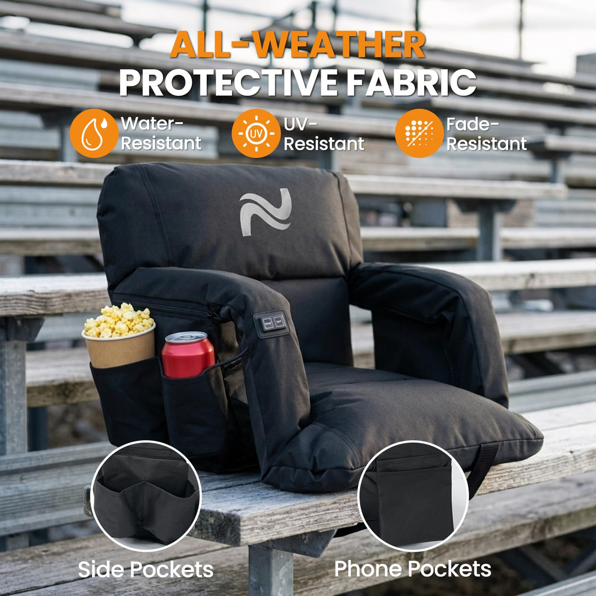 2 Pack Extra Thick Heated Stadium Seats O555