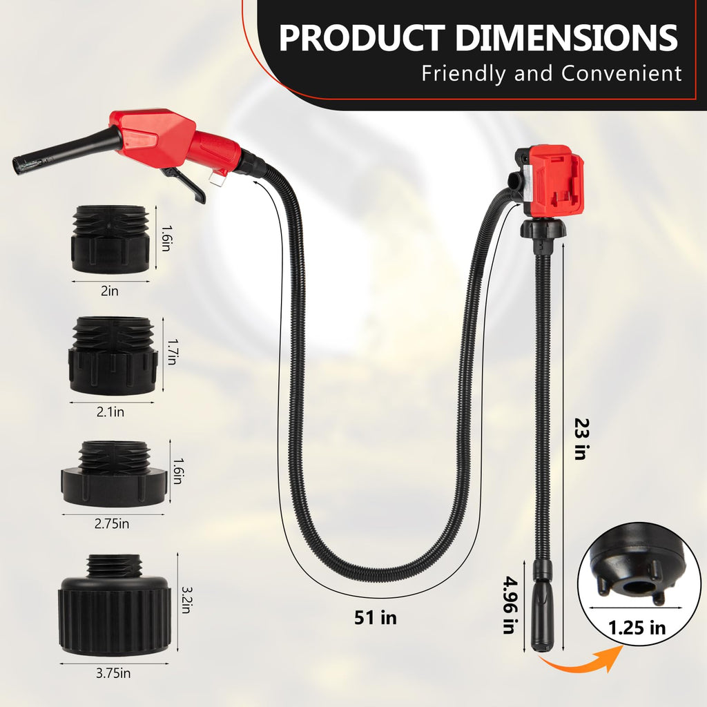 Cordless Gas Pump with Auto-Stop & Hand Nozzle, 51" Hose K60259