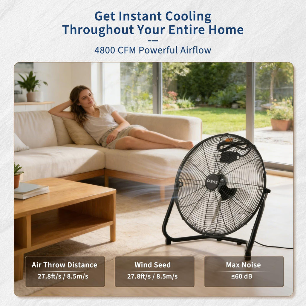 20-Inch 3-Speed Metal Floor Fan P360680