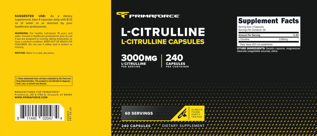 L-Citrulline 3000mg 240 Capsules U25309
