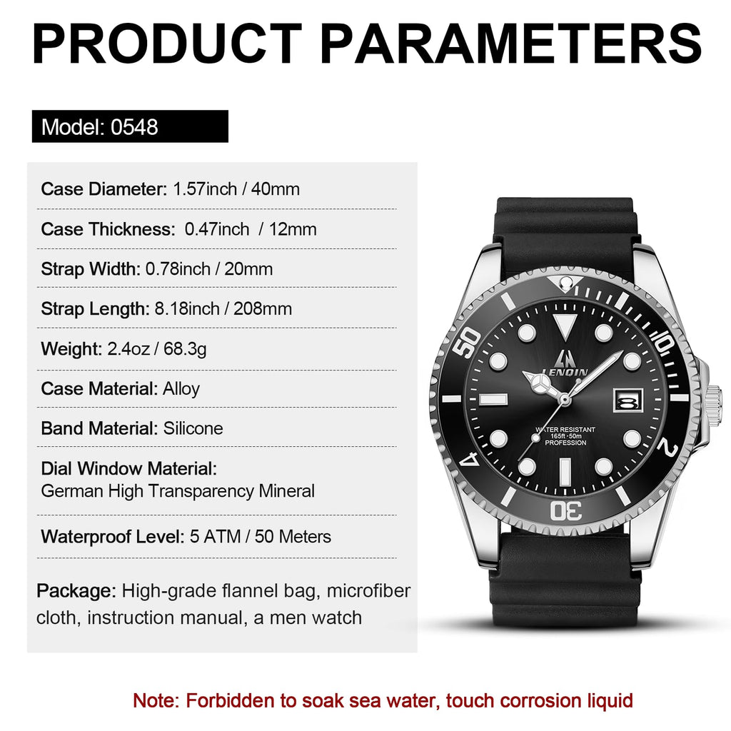 Waterproof Stainless Steel Mens Watch R272