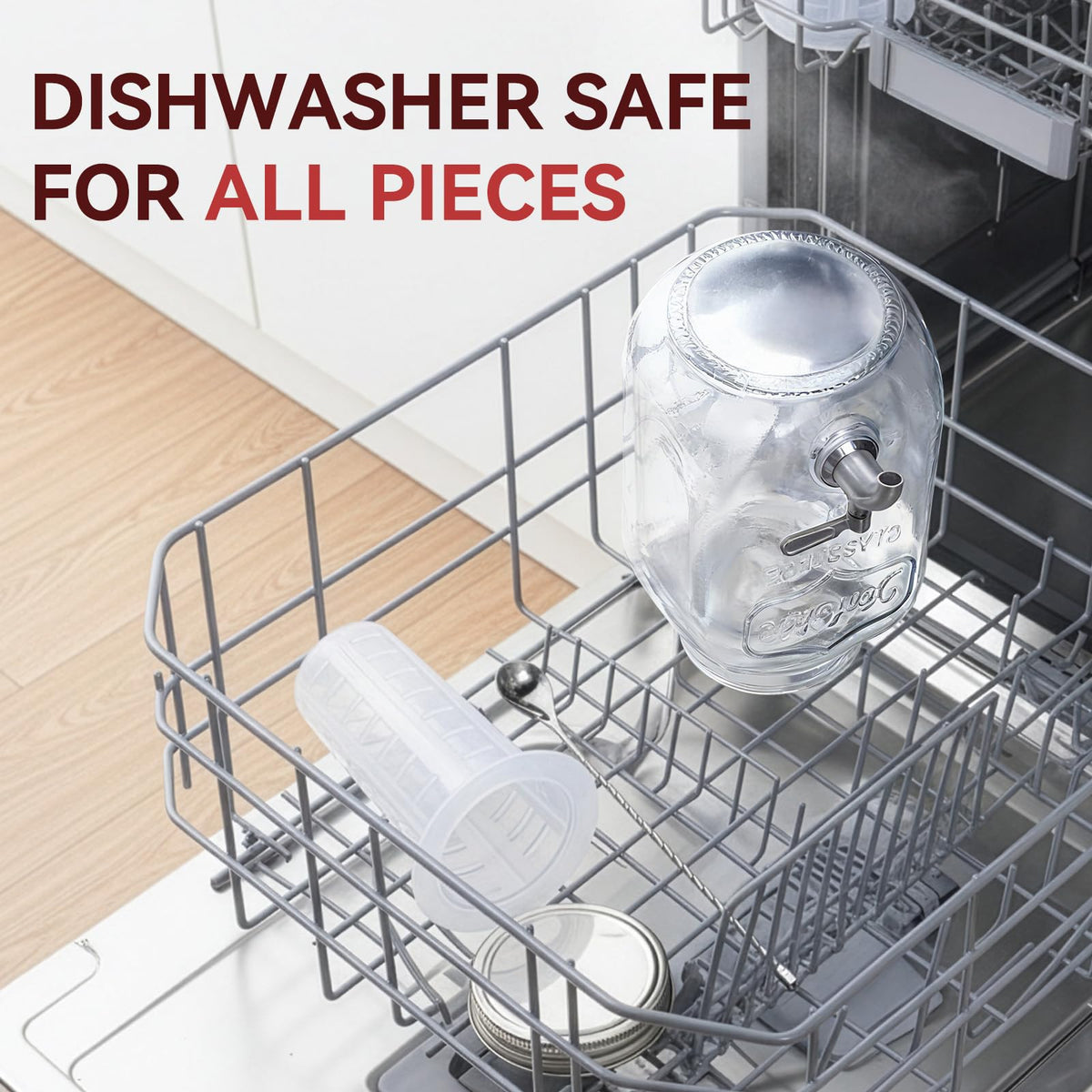 1 Gallon Glass Drink Dispensers 2 Pack with Stand Stainless Steel Spigot G28265