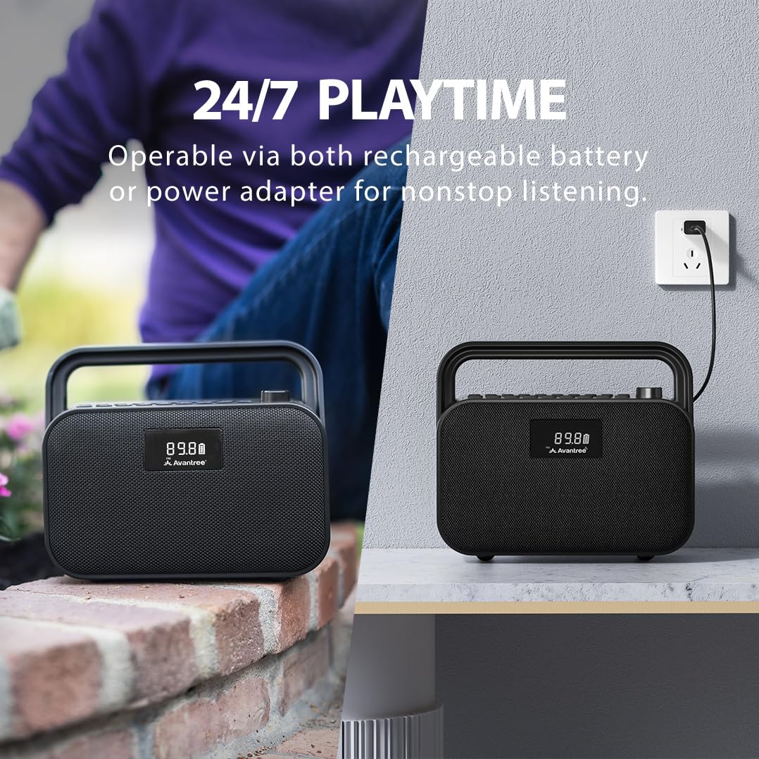 Portable FM Radio with 30W Stereo Bluetooth Speaker B50906