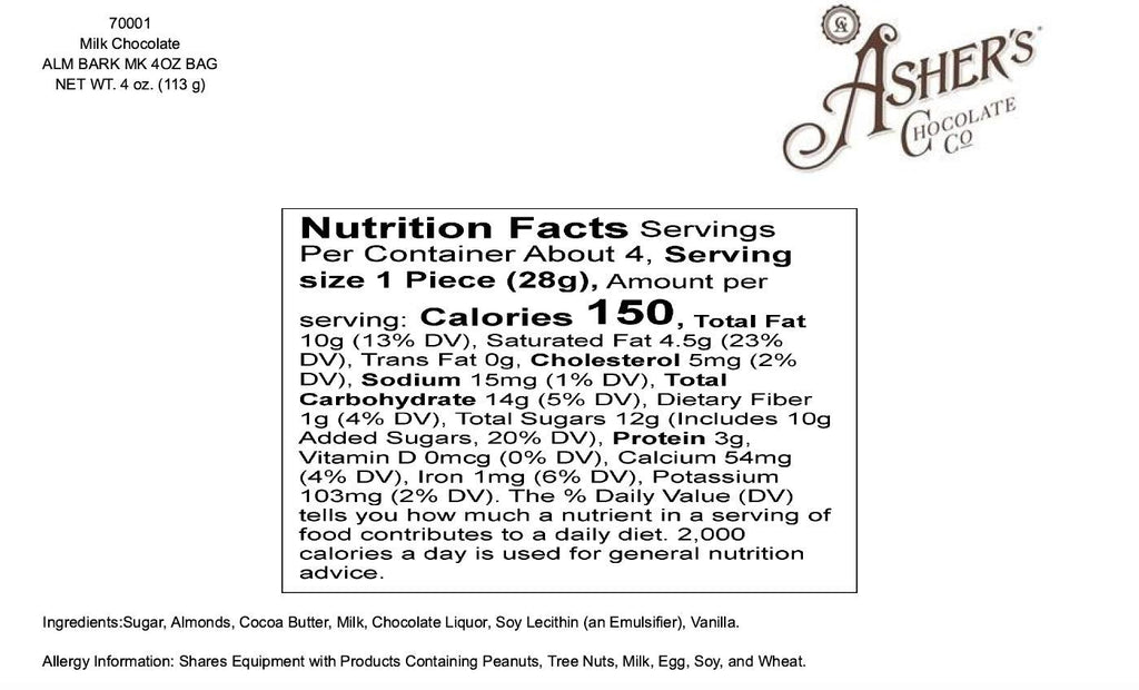Milk Chocolate Almond Bark D80462