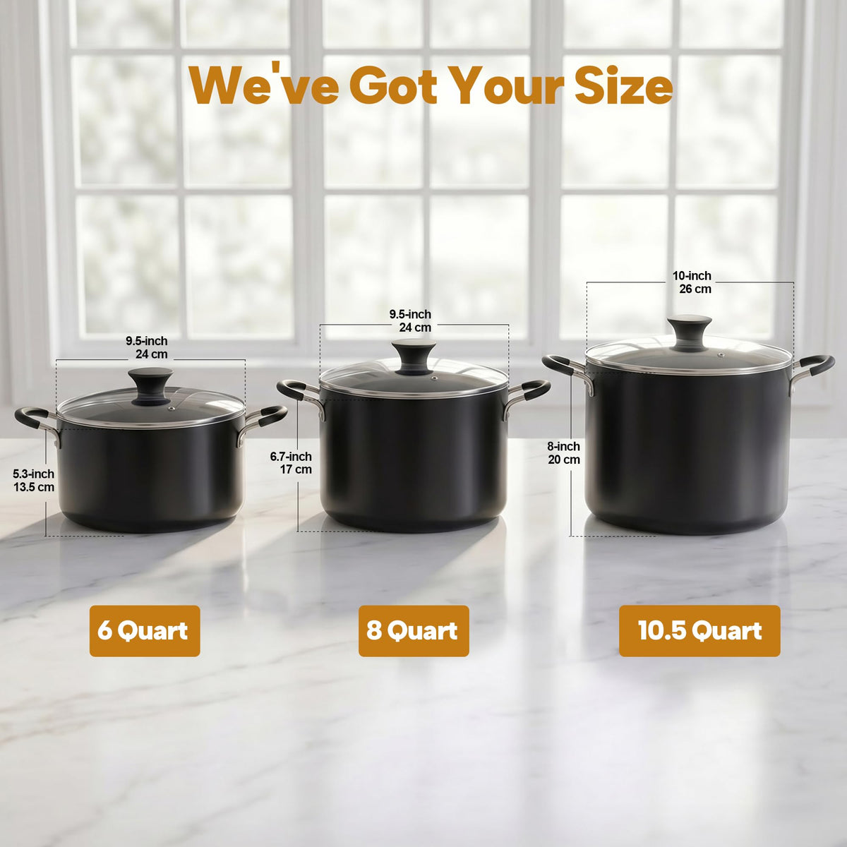 10.5 Quart Non Stick Stock Pot with Lid G451