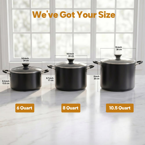 10.5 Quart Non Stick Stock Pot with Lid G451