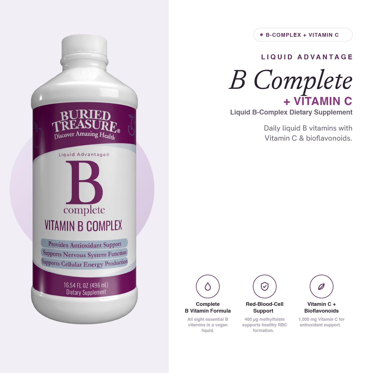 16 Fl oz Liquid Sugar-Free B Complex Vitamins Z954