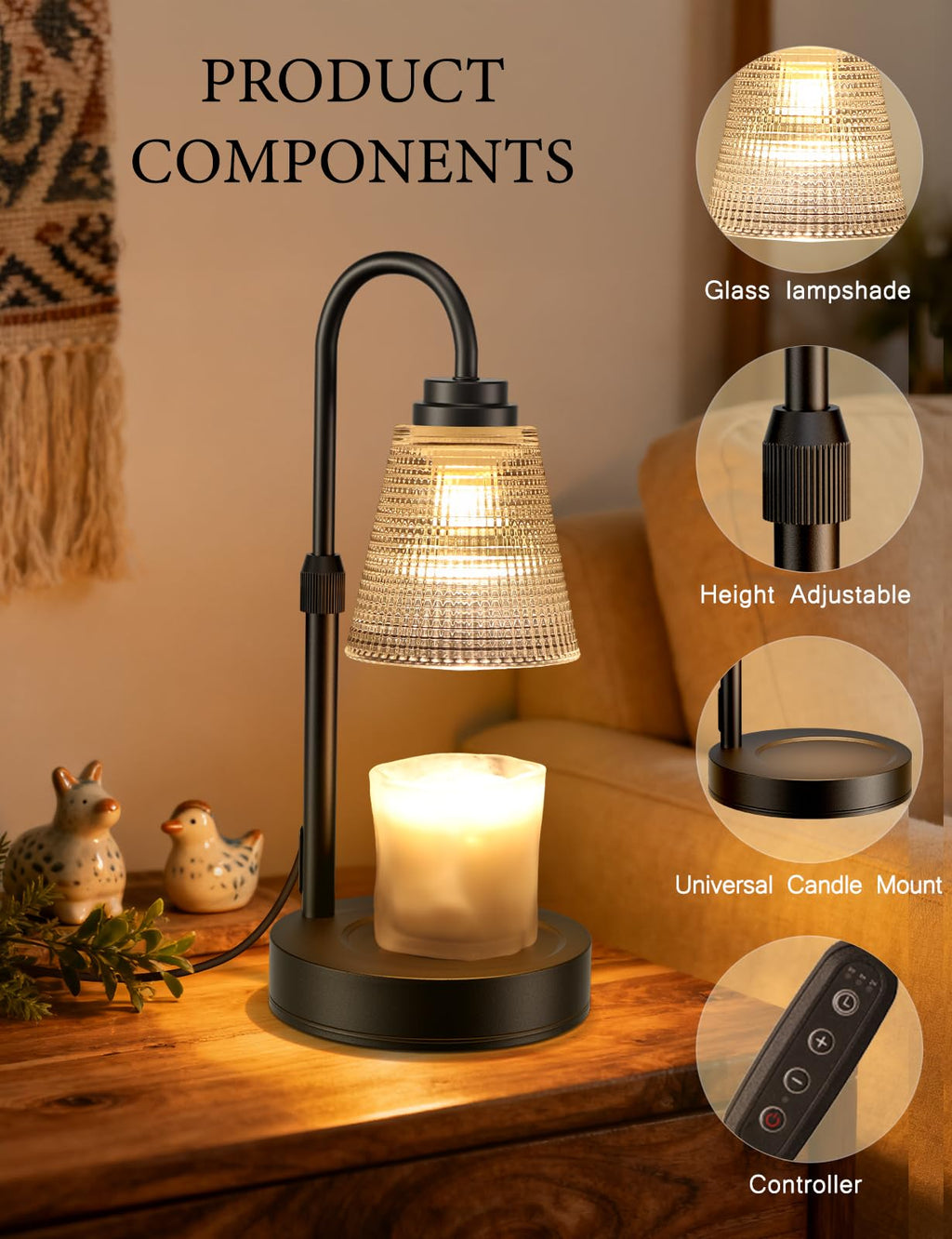 Dimmable Candle Warmer Lamp with Timer D70554