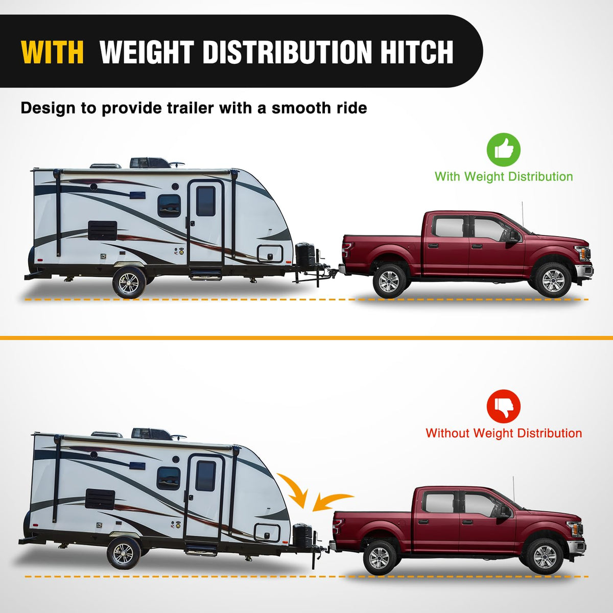 800 lbs Round Bar Weight Distributing Hitch Kit with Sway Control N9552