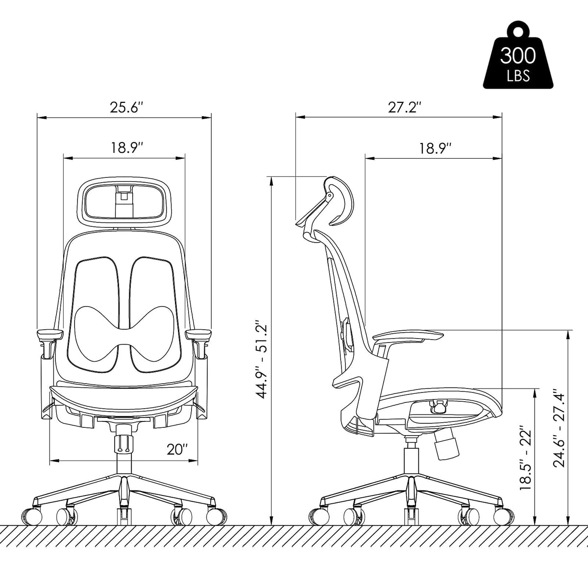 Leather Ergonomic Office Chair with Footrest V6871