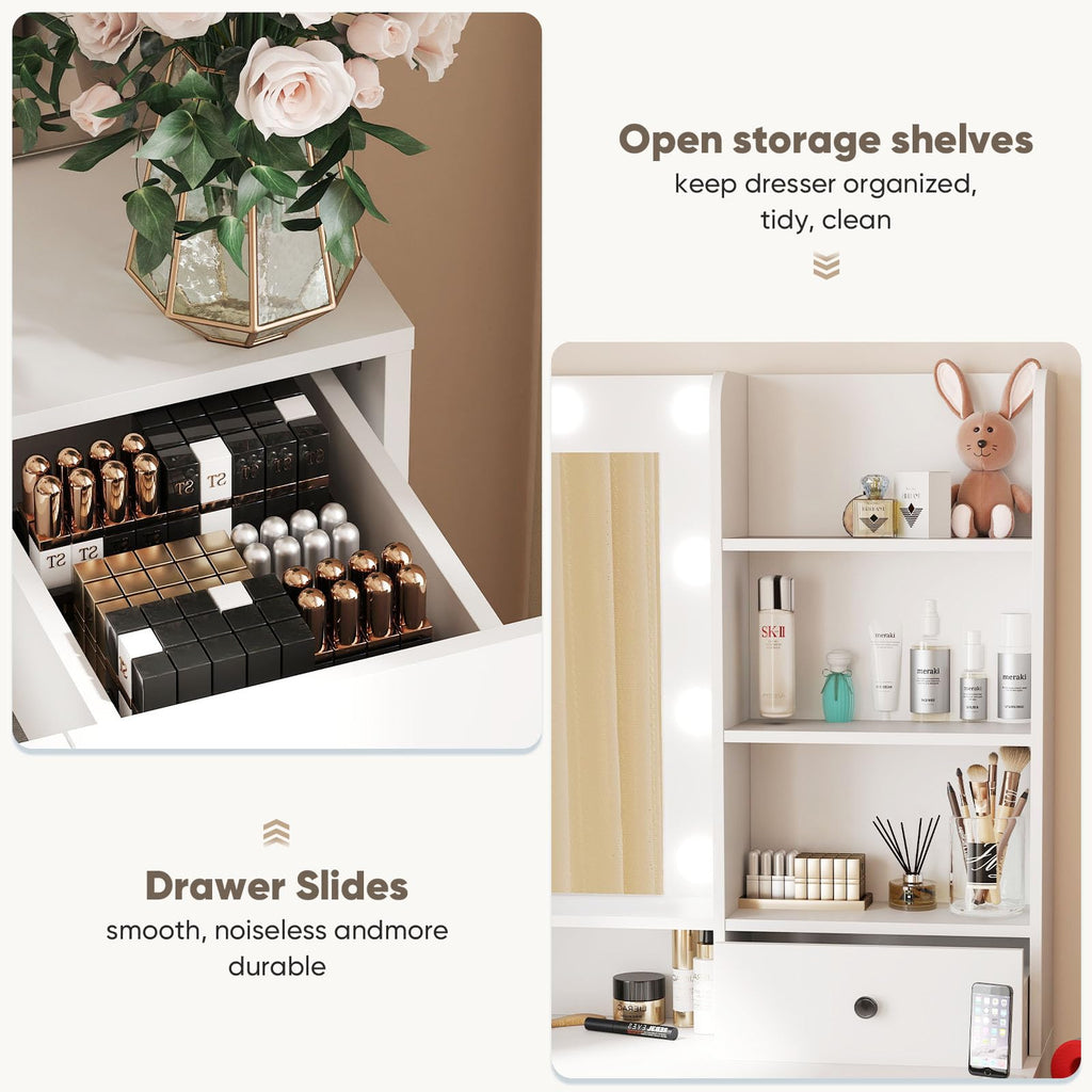 Makeup Vanity Desk with Mirror and Lights M7565