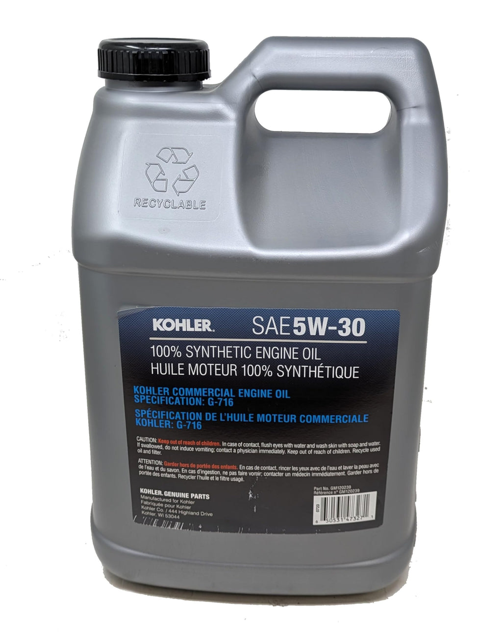5W-30 Full Synthetic Oil 2.5 Gallon Bottle J28796