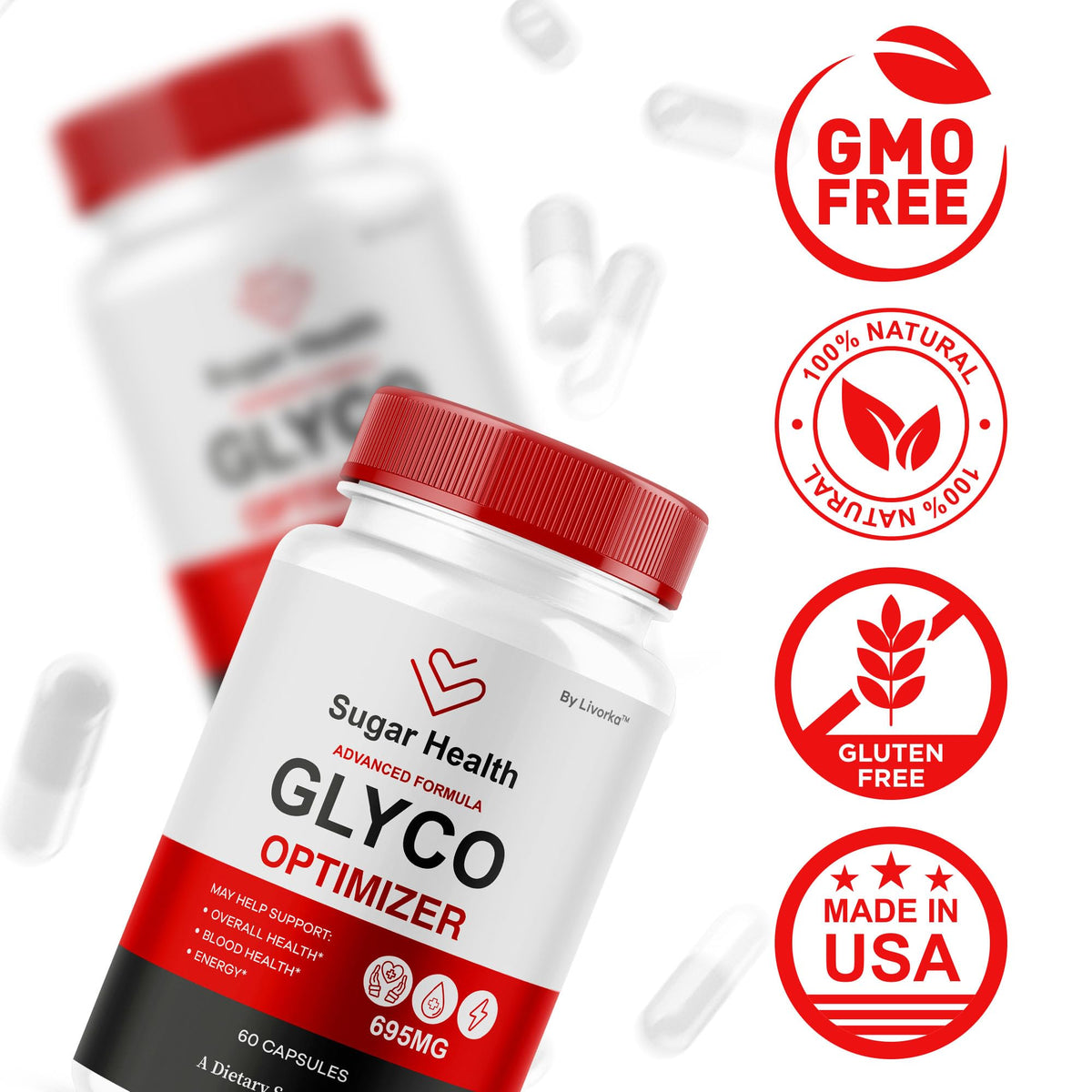 All Natural Supplement Pills, 300 Capsules R36221