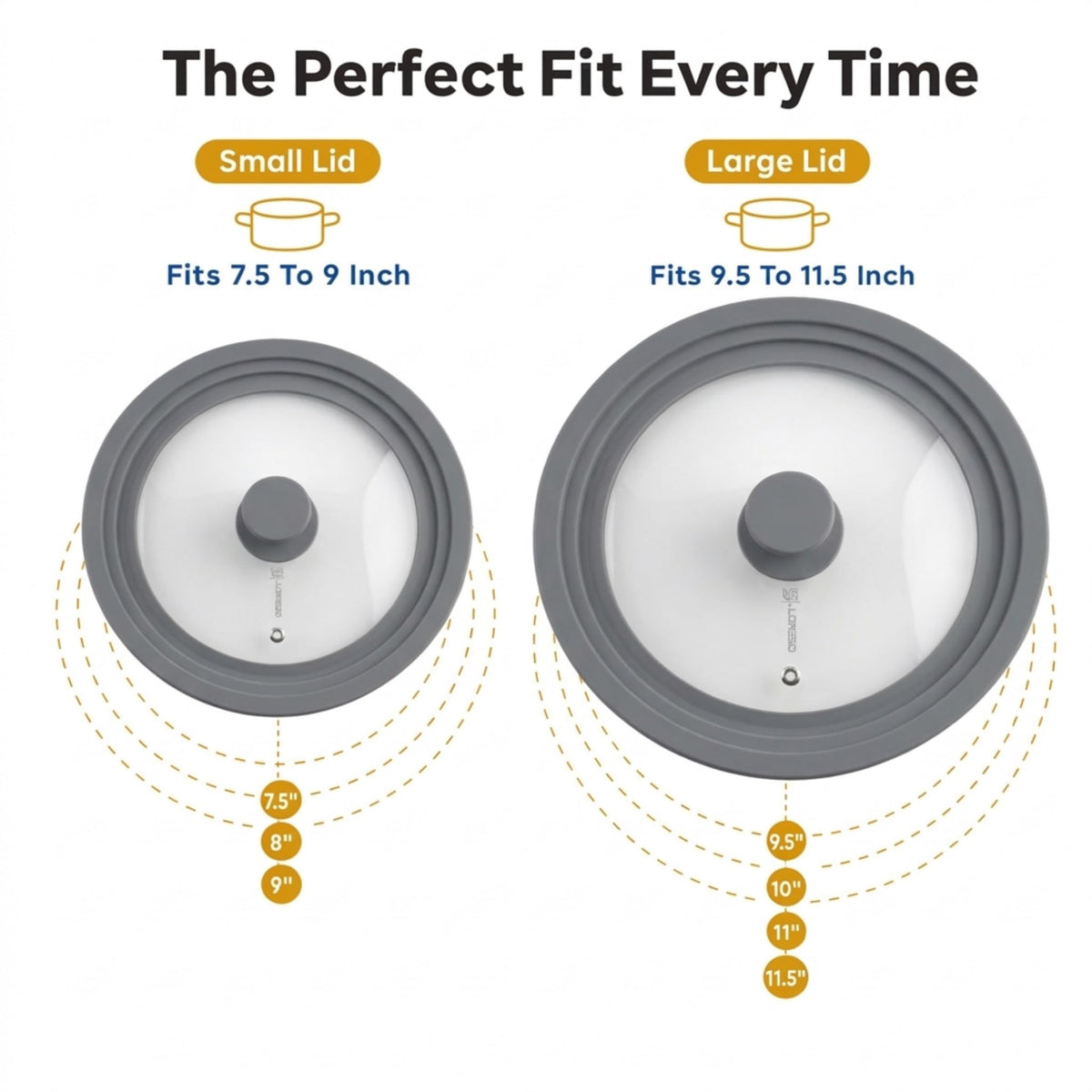 Universal Lid for Pots, Pans & Skillets, 7.5-11.5" R202666