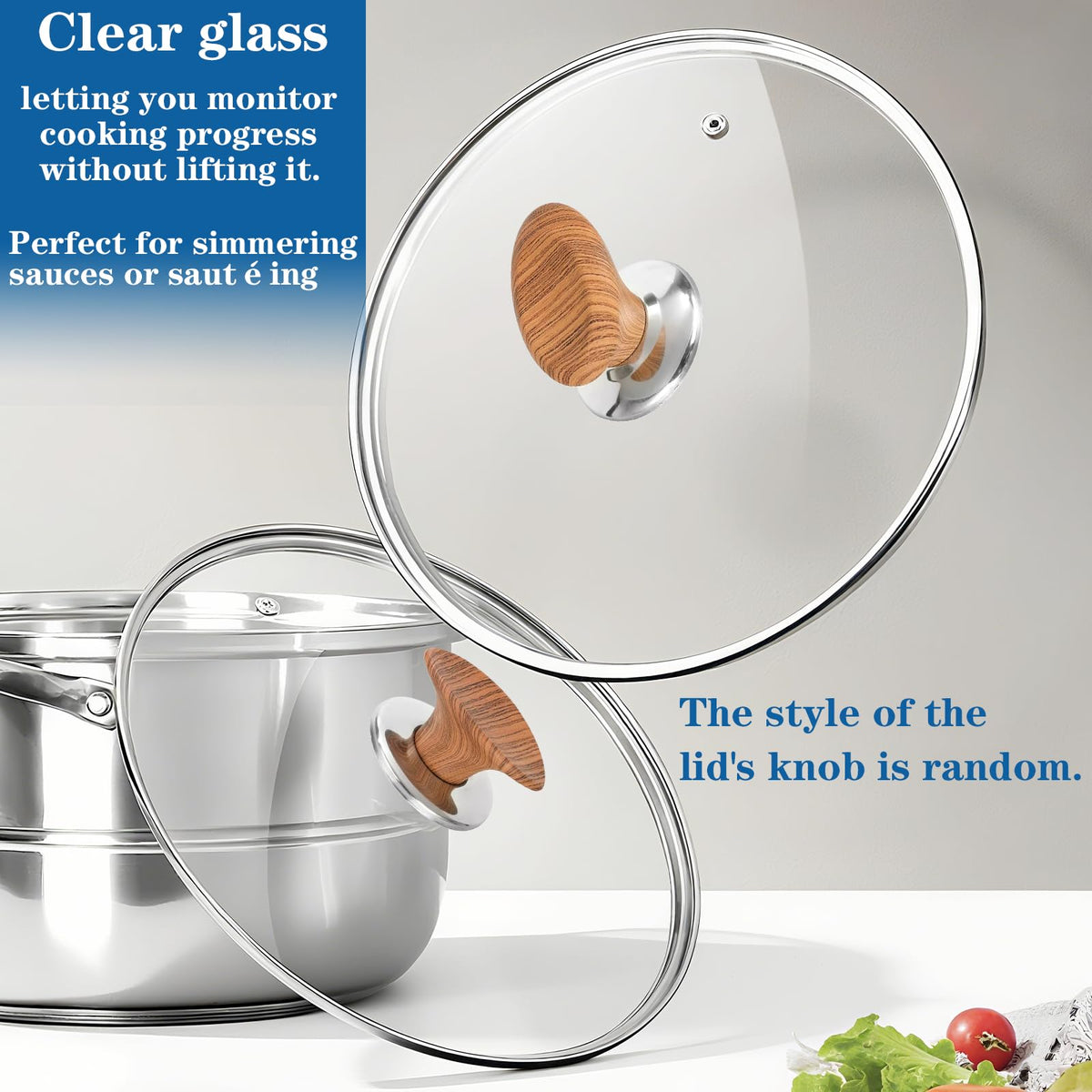 9.5 Inch Glass Lid with Knob I4985