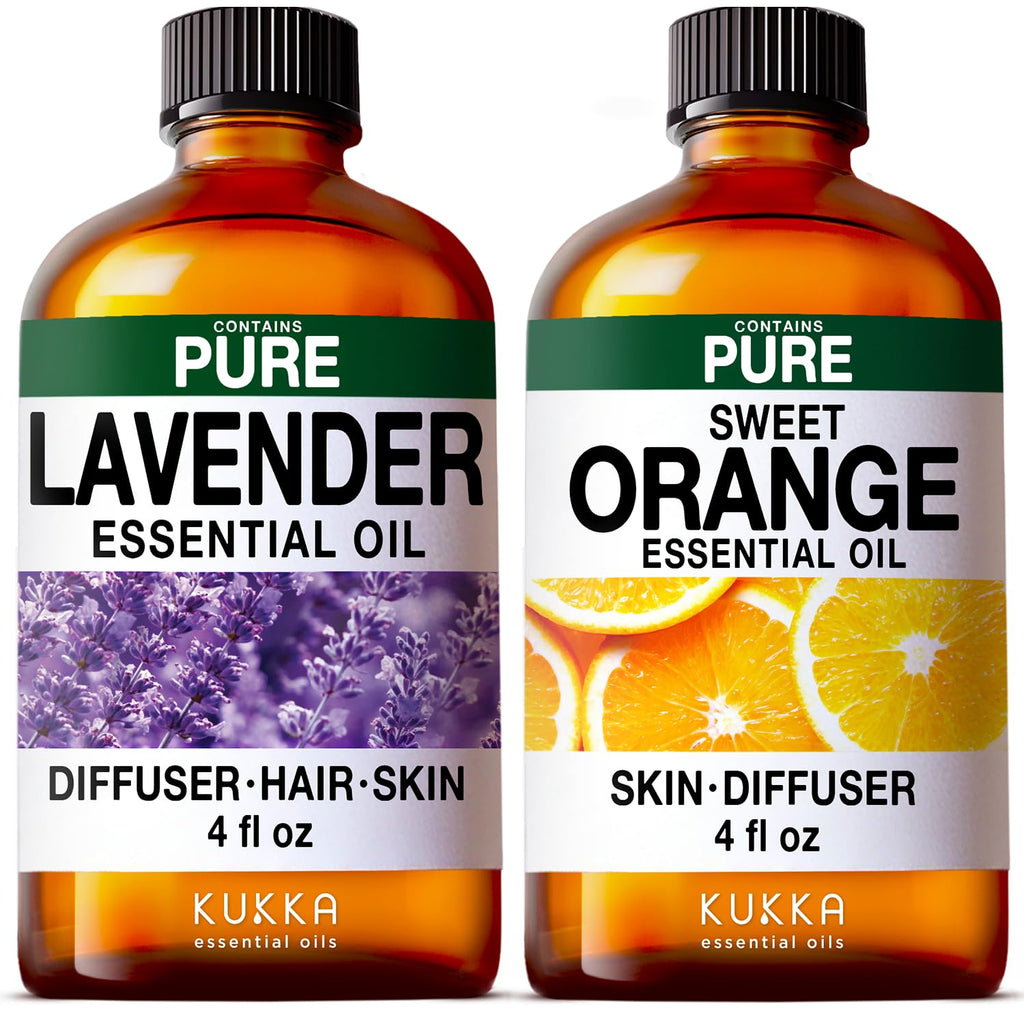 Lavender & Orange Essential Oil Set 2x4 fl oz B2766