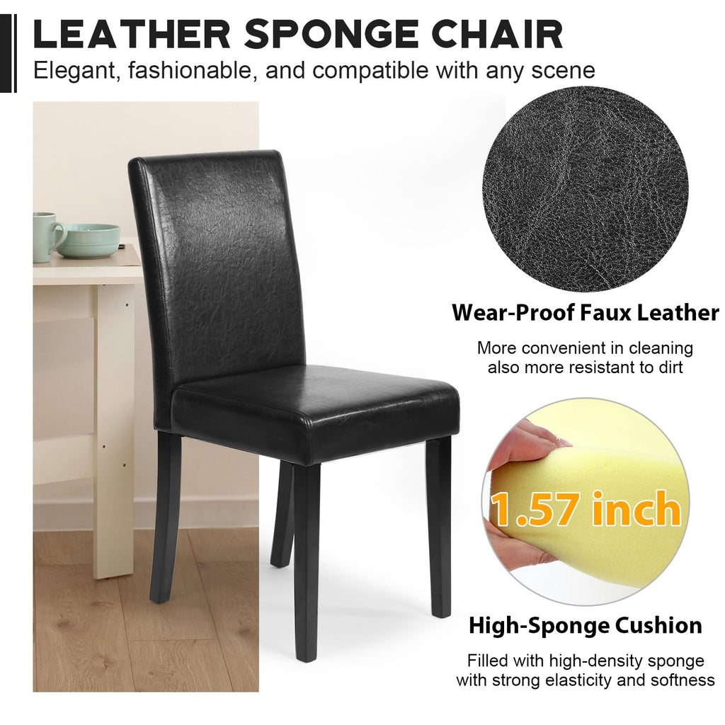 Black Set of 4 Upholstered Dining Chairs R69032