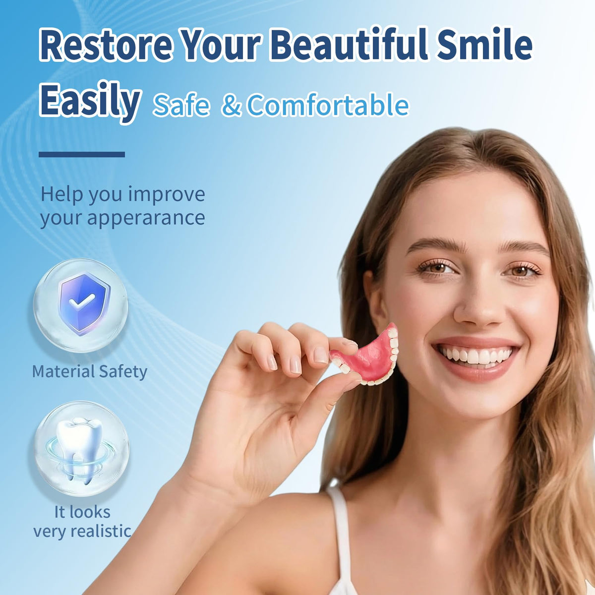 DIY Denture Kit Top & Bottom Fake Teeth F4157